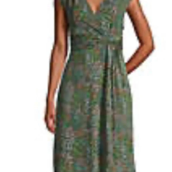 Lands' End | Dresses | Womens Petite Cotton Model Jersey Surplice Fit And Flare  Dress | Poshmark